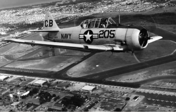 SNJ over Corry Field in 1955
